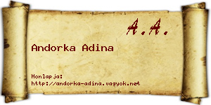 Andorka Adina névjegykártya